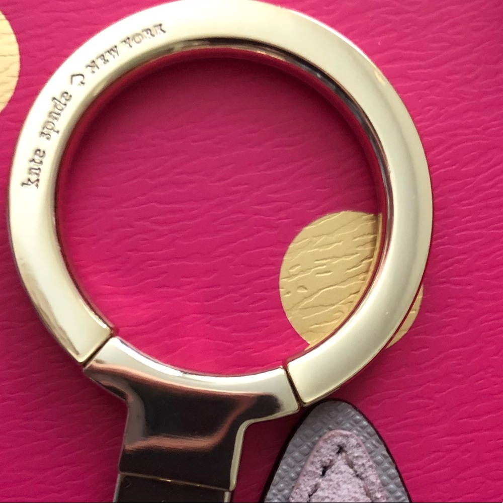 ๐Kate Spade Leather Bunny Appliquรฉ Keychain/Charm - Picture 6 of 7